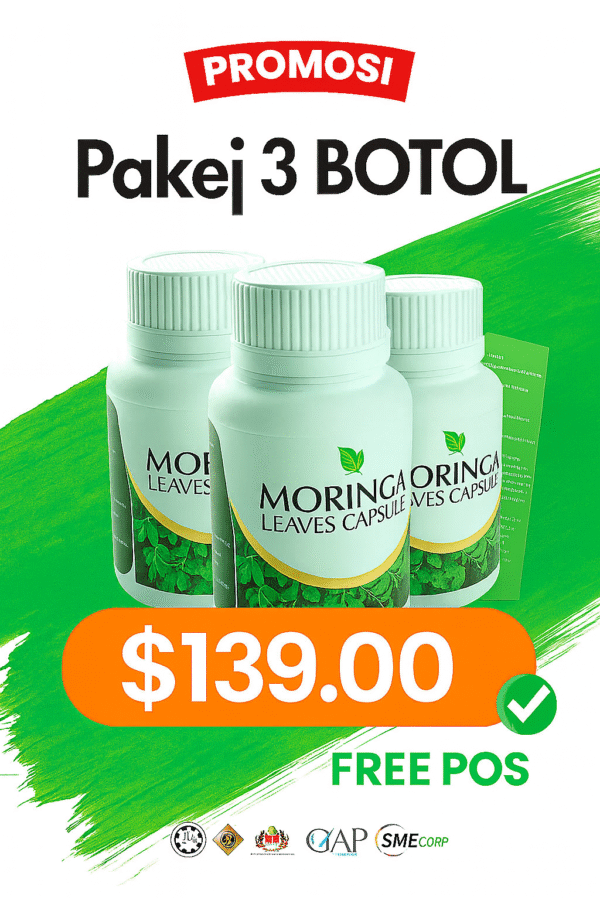 3 BOTOL MORINGA (3 BULAN) PROMOSI